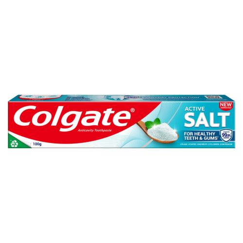 COLGATE 100G CDB ACTV SALT FIGHTS GRMS HLTHY WHITE WITH LEMON REMOVES